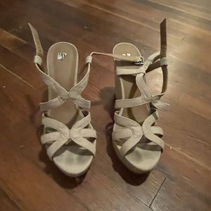 BP cream suede 3 inch wedges